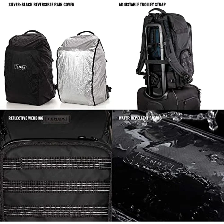 Tenba Axis V2, Fotorucksack 24l mit drei Zugängen, für 1-2 Kameras und Drohnen, Schwarz – Bild 7