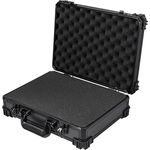 HMF 15502-02 Transportkoffer mit Rasterschaumstoff, Universalkoffer für sensible Geräte, 39 x 29 x 12 cm, Schwarz