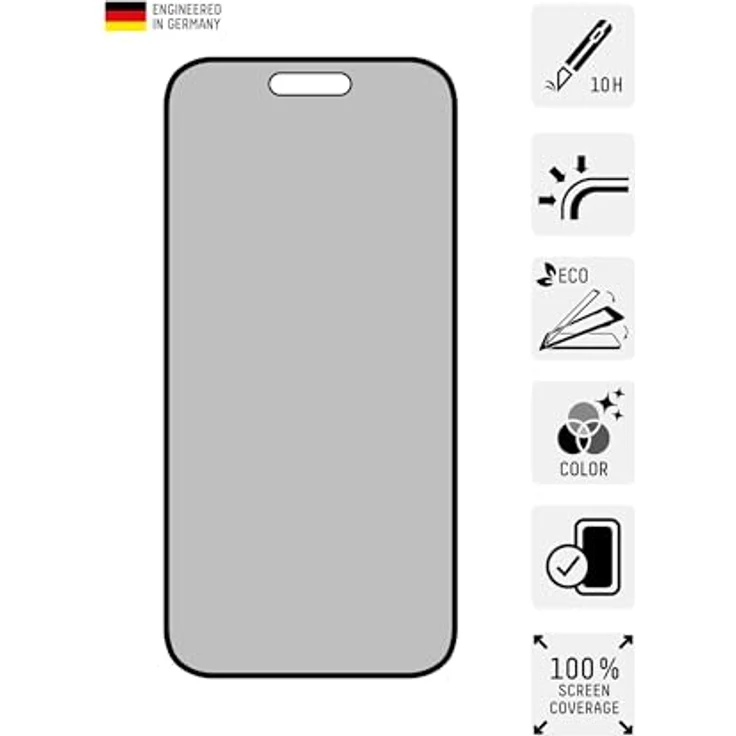 Displex Schutzfolie Privacy Glass, Blickschutz in Schwarz – Bild 2