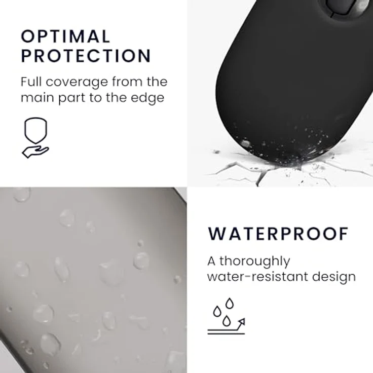 kwmobile Silikon Schutzhülle kompatibel mit Logitech Pebble Mouse Hülle - PC Maus Cover aus softem Silikon - Schwarz – Bild 5