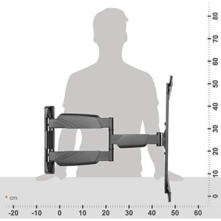 RICOO TV Wandhalterung Fernseher Schwenkbar Neigbar für 37-55 Zoll, Universal TV Halterung S5644, Fernsehhalterung für Wand, Wandhalterung Fernseher 55 Zoll+ bis 35 Kg mit max. VESA 400x400 mm – Bild 5
