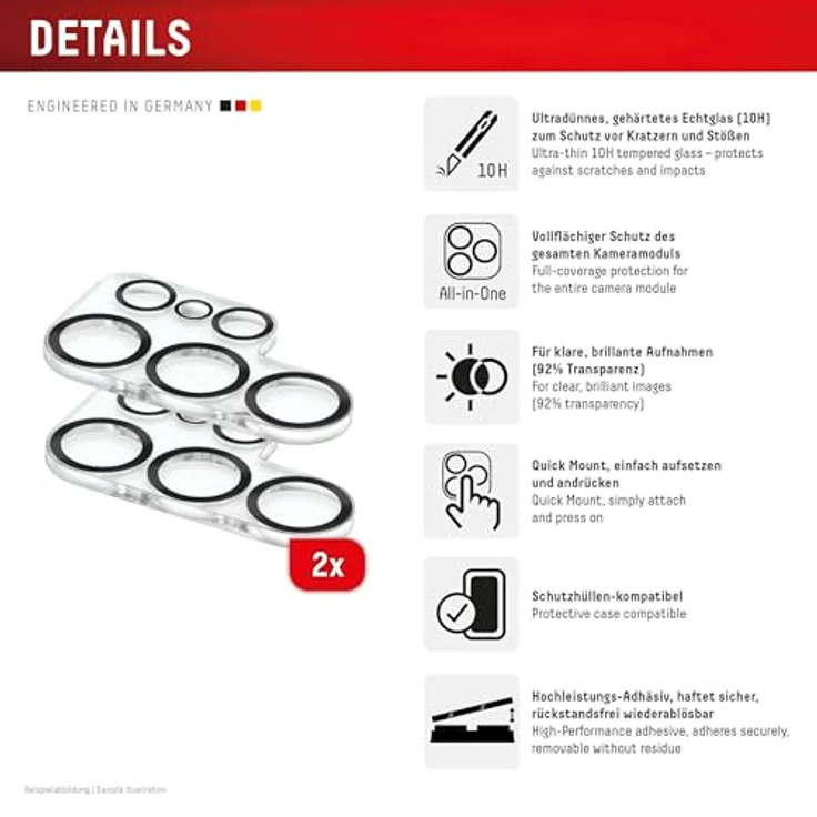 Displex Real Glass MountMaster für Samsung Galaxy S26 Ultra, 10H Echtglas-Kameralinse, Anti-Fingerprint, einfache Montage, case-friendly – Bild 2