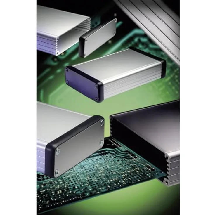Hammond Electronics 1455N1602BK Profilgehäuse, (L x B x H) 160 x 103 x 53 mm, inkl. Führungsnuten für Platinen bis 1,5 mm Stärke, schwarz
