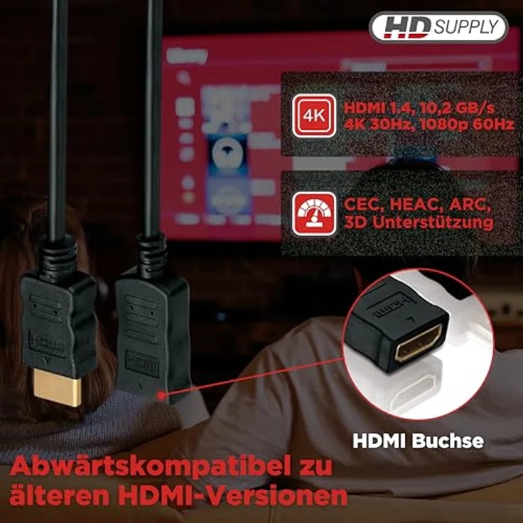 HDSupply X-HC005-005E HDMI-Kabel, 0,50m, Verlängerung – Bild 3