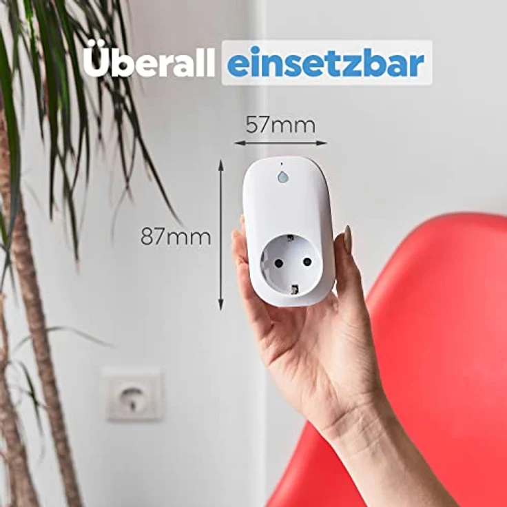 Shelly Plug Smart Home Stecker 110-230V, Digitales Steuern & Messen von Elektronischen Geräten per App & WLAN, Wifi Steckdose Kompatibel mit Alexa & Google Home, Messgerät mit Timer – Bild 3