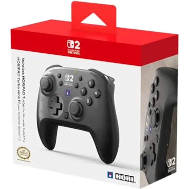 Hori Wireless HORIPAD Turbo, Gamepad für Nintendo Switch 2, mit TMR-Joysticks, programmierbaren Rückseitentasten, Turbo-Funktion und kabelloser Verbindung bis 10 Meter