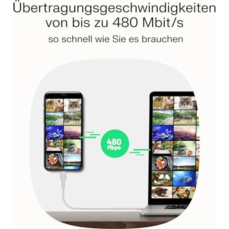 Green Cell PowerFlex USB-C zu USB-C Kabel, 1,2m, PD 100W, 480 Mbit/s, Schwarz – Bild 4