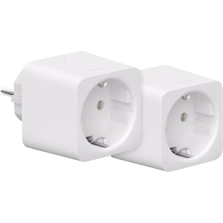 Philips Hue Smart Plug Duo Pack, smarte Steckdosen zur Integration von Haushaltsgeräten, Bluetooth-Konnektivität, kompatibel mit Google Assistant und Alexa