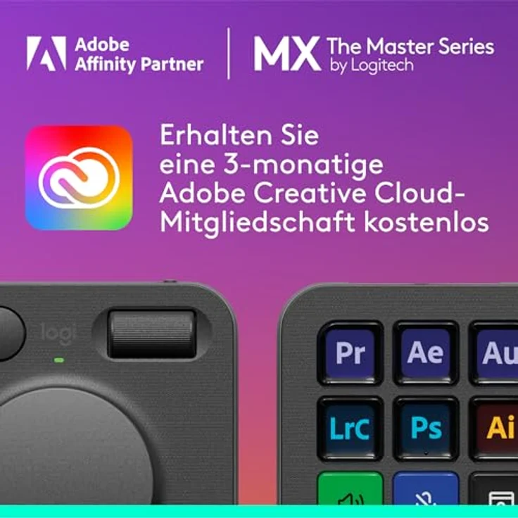 Logitech MX Creative Console, Programmierbares Tastenfeld mit 9 anpassbaren LCD-Tasten und Regler für Grafikdesign, Videobearbeitung, Fotografie - Graphit – Bild 2