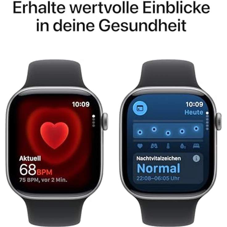 Apple Watch Series 11 GPS, 46 mm, Aluminiumgehäuse Grau, Sportarmband Schwarz - S/M – Bild 4