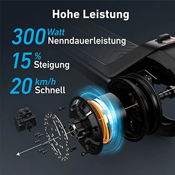 NIU KQi3 Sport E-Scooter, mit Straßenzulassung, Schwarz, 20 km/h – Bild 5