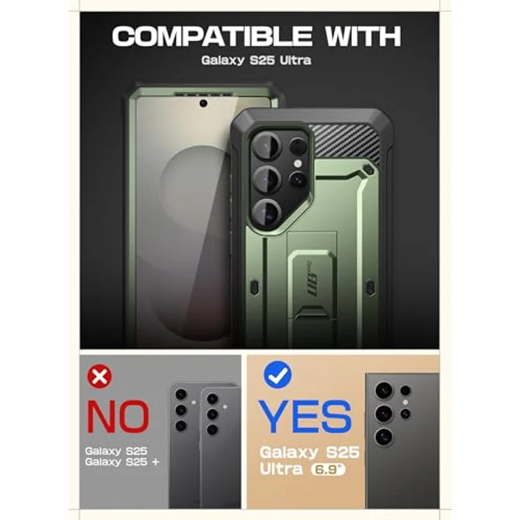 SupCase Samsung Galaxy S25 Ultra Hülle Bumper Case [UBPro] mit 2 Vorderseite (Grün) – Bild 2