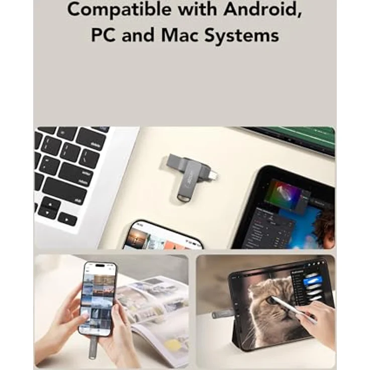 Lexar MEMORY DRIVE FLASH USB3.1 256G/D400 LJDD400256G-BNQNG (256 GB, USB C), USB Stick, Grau – Bild 5