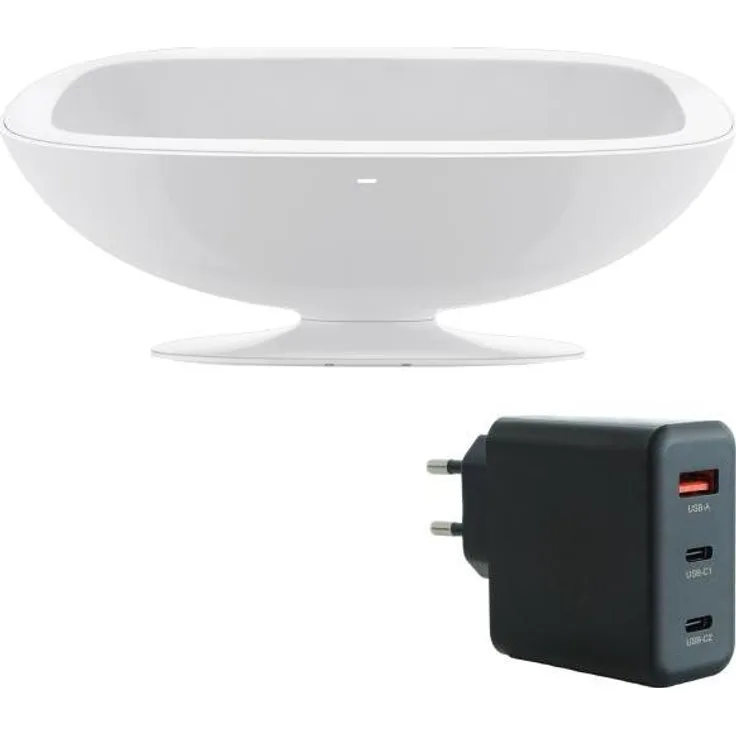 LAVA Music Ladestation Space Charger 38, Gitarrenständer und kabellose Ladestation mit USB-C, weiß, inkl. Netzteil