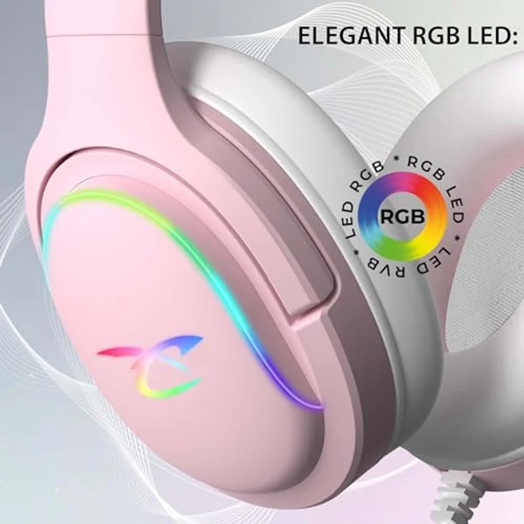 Subsonic Headset All Platforms Led MULTI, Gaming Headset, Rosa, RGB-Beleuchtung – Bild 3