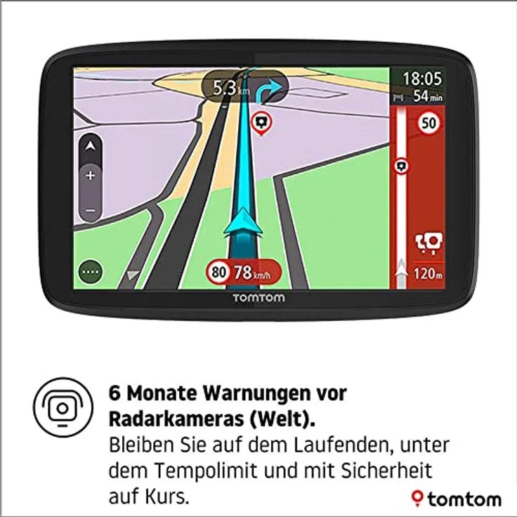 TomTom GO Camper Tour 6, GPS-Navigationsgerät für Wohnmobile und Wohnwagen mit 15,5 cm (6 Zoll) Touchscreen, Kartenupdates für Europa und TomTom Traffic, schwarz – Bild 6