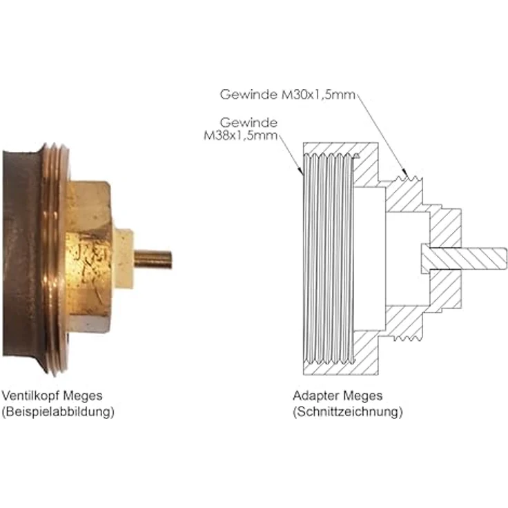 Eurotronic 700113 Meges Metalladapter für elektronische Heizkörperthermostate, Metall – Bild 4