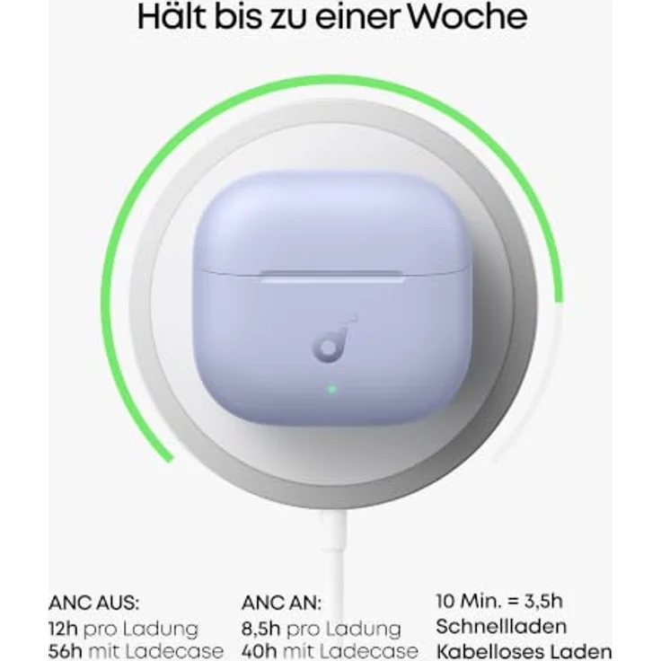 soundcore by Anker P42i, In-Ear kabellose Noise Cancelling Kopfhörer mit adaptivem ANC und Hi-Res Audio – Zartes Flieder – Bild 7