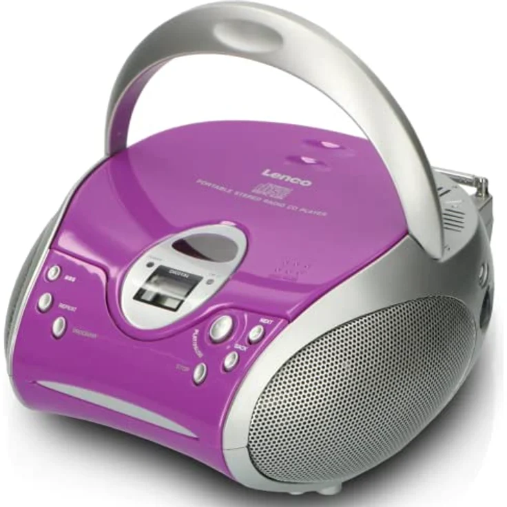 Lenco Radio CD-Player SCD-24 tragbares Stereo UKW-Radio mit CD-Player und Teleskopantenne in lila – Bild 4