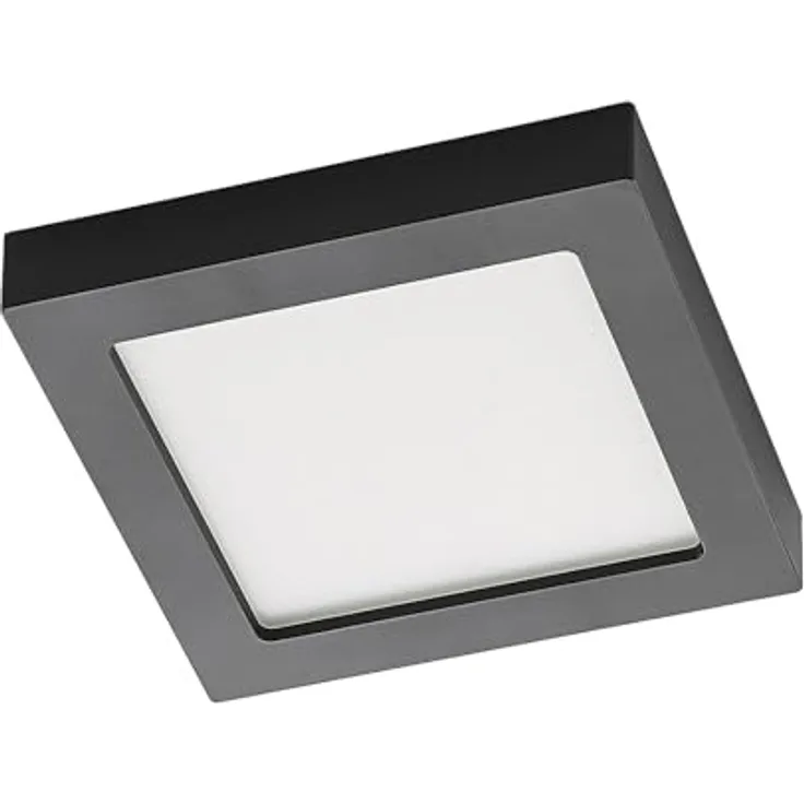 PRIOS LED Deckenleuchte 'Alette' (Modern) in Schwarz aus Aluminium für Badezimmer (1 flammig) - Energiesparende LED-Deckenlampe