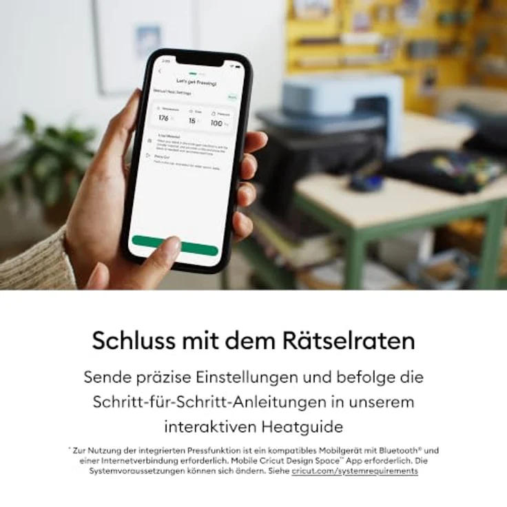 Cricut AutoPress 2, Heizpresse für präzise Textiltransfers, 100 kg Druck, 38x38 cm Heizplatte, Bluetooth-fähig – Bild 3