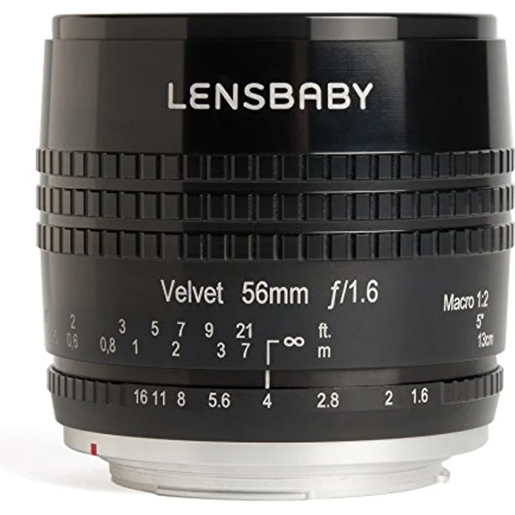 Lensbaby Velvet 56 Fuji X - Porträt und Makro Objektiv - ideal für samtige Bokeh-Effekte und kreative Unschärfe - Brennweite 56 mm, Blende f-1,6 - 1:2 Makro Vergrößerung mit 13 cm Naheinstellgrenze - passend für Fuji Systemkameras - schwarz – Bild 2