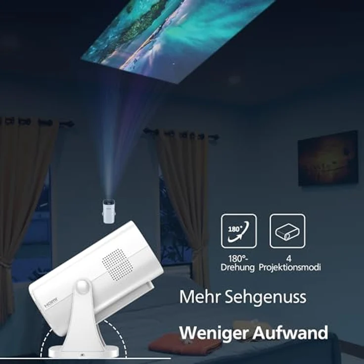 Philips NeoPix 250 Smart Beamer, 16:9 mit Google TV-Streaming und Wi-Fi 6, kompakt und leicht – Bild 4