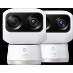 eufy S350 Duo Pack, Netzwerkkamera mit 4K-Auflösung, 360-Grad-Drehung und Infrarot-Nachtsicht, Weiss