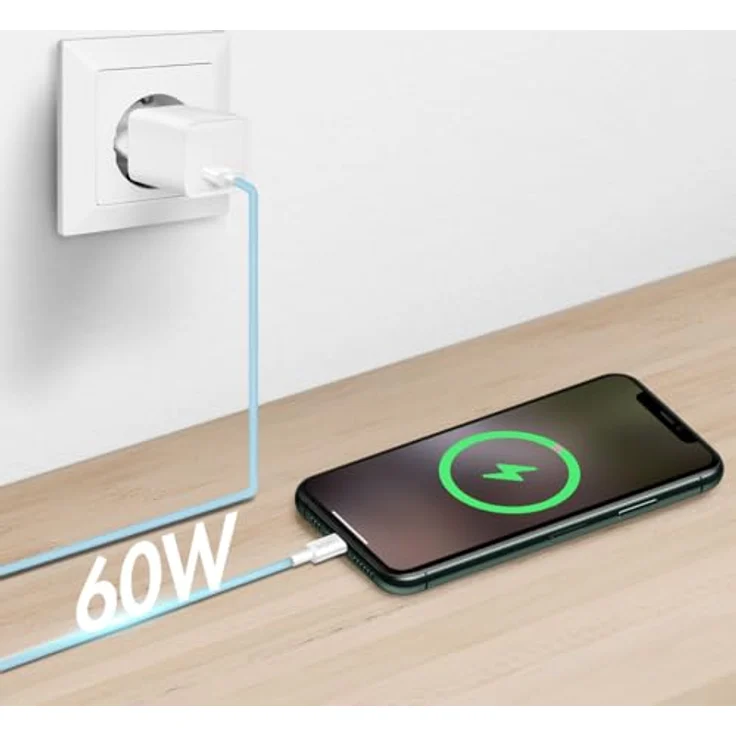 Logilink USB 2.0 Typ-C Anschlusskabel, A zu C, 60W, Nylon-Ummantelung, Blau, 0,5 m – Bild 5