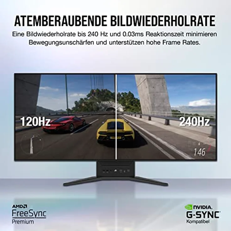 Corsair XENEON Flex 45WQHD240 Gaming-Monitor - 45-Zoll OLED WQHD (3440 x 1440) Biegbares Display, 240Hz, 0,03ms GtG Reaktionszeit, NVIDIA G-SYNC Kompatibel, AMD FreeSync™ Premium - Schwarz – Bild 4