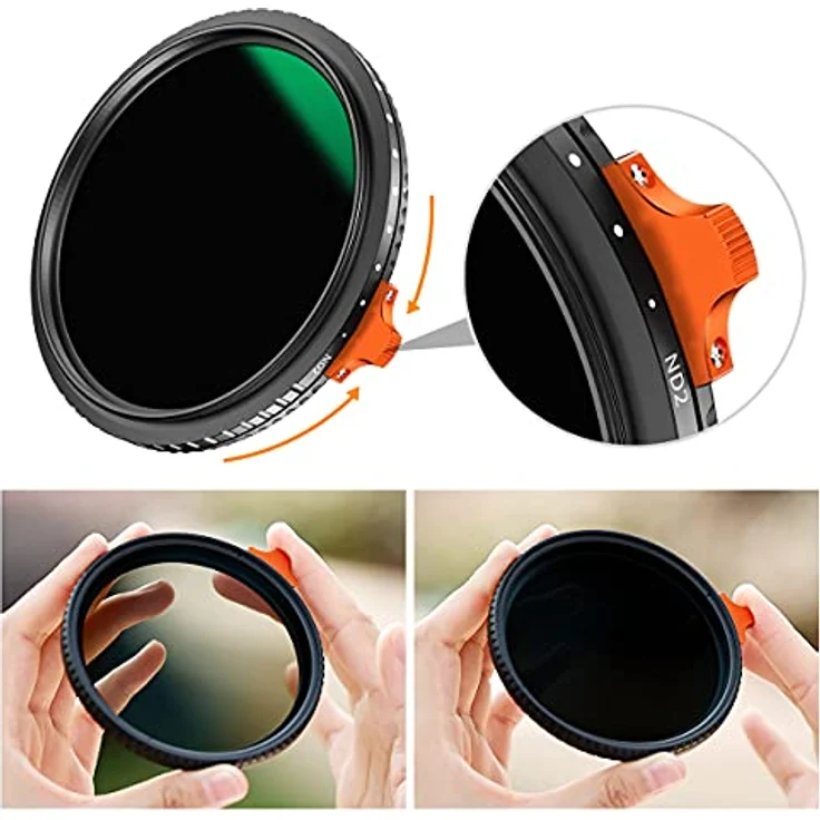K&F Concept Variabel ND Filter ND2-400 Nano X, 67mm Kamera-Filter mit breitem Dimmungsspielraum – Bild 5