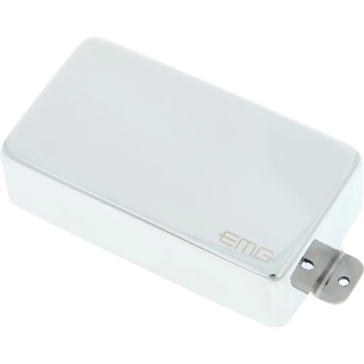 EMG EMG 81 Chrome, Aktiver Humbucker Tonabnehmer für E-Gitarre mit Keramikmagnet, Stegposition, hohe Ausgangsleistung, lötfreies Installationssystem, Chrom – Bild 1