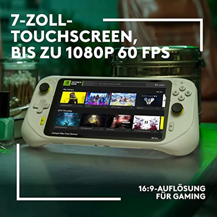 Logitech G Cloud Gaming Handheld, tragbare Spielkonsole mit langer Akkulaufzeit, 7-Zoll-1080p-Touchscreen, federleichtes Design, Xbox Cloud Gaming, NVIDIA GeForce NOW, Google Play - EU Stecker - Weiß – Bild 5