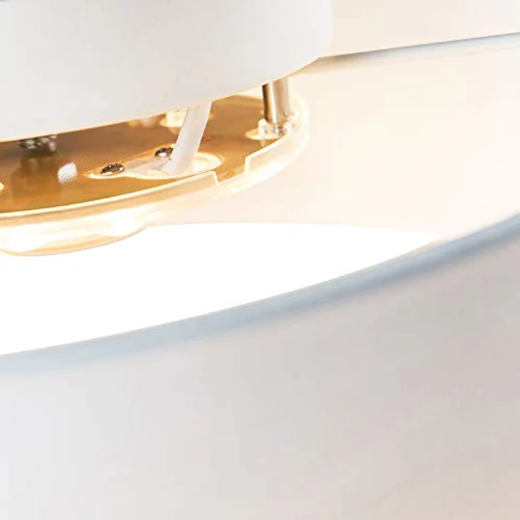 Qazqa Modern Deckenleuchte - LED Drum mit Schirm, weiß 30 cm - Wohnzimmer Schlafzimmer Rund LED – Bild 5