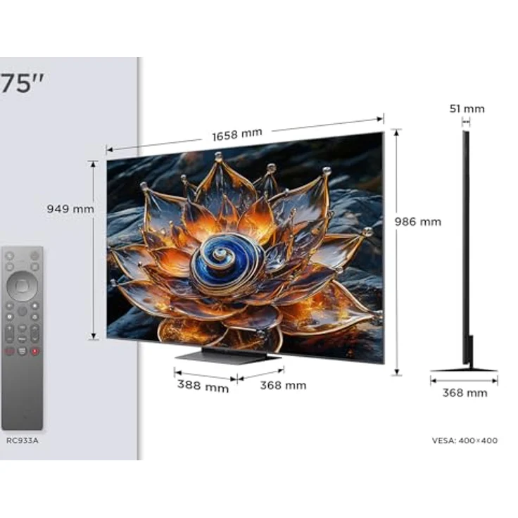 TCL 75Q8CX7 Mini-LED-Fernseher (189 cm/75 Zoll, 4K Ultra HD, Google TV, Smart-TV, Audio von Bang & Olufsen, Smart TV, Apple TV, 144Hz, 4K, Dolby Vision) – Bild 2