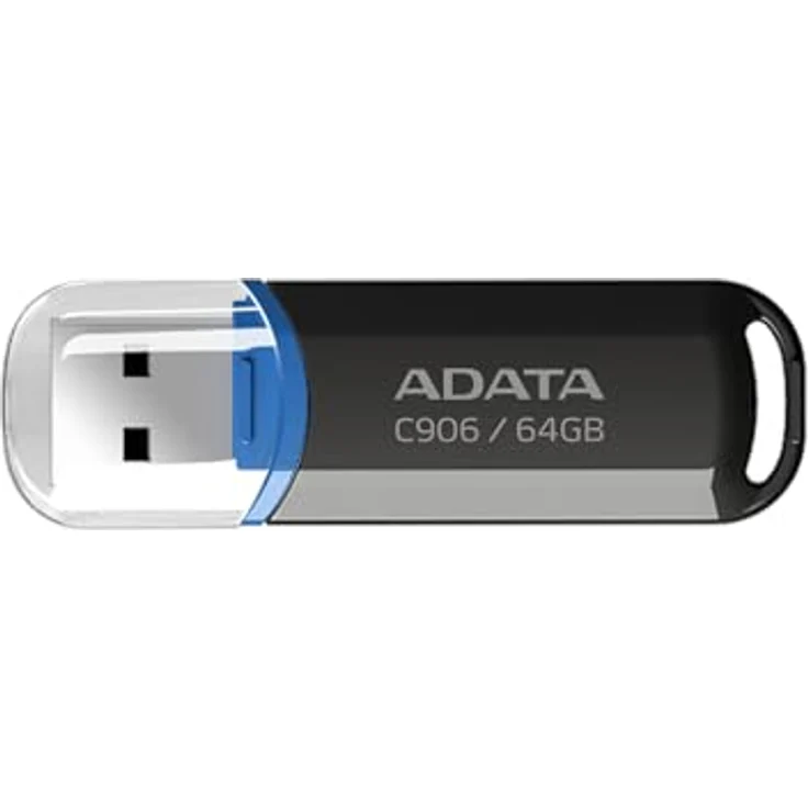 ADATA Classic Series C906, USB-Flash-Laufwerk mit 64 GB Speicher, USB 2.0, Schwarz – Bild 1