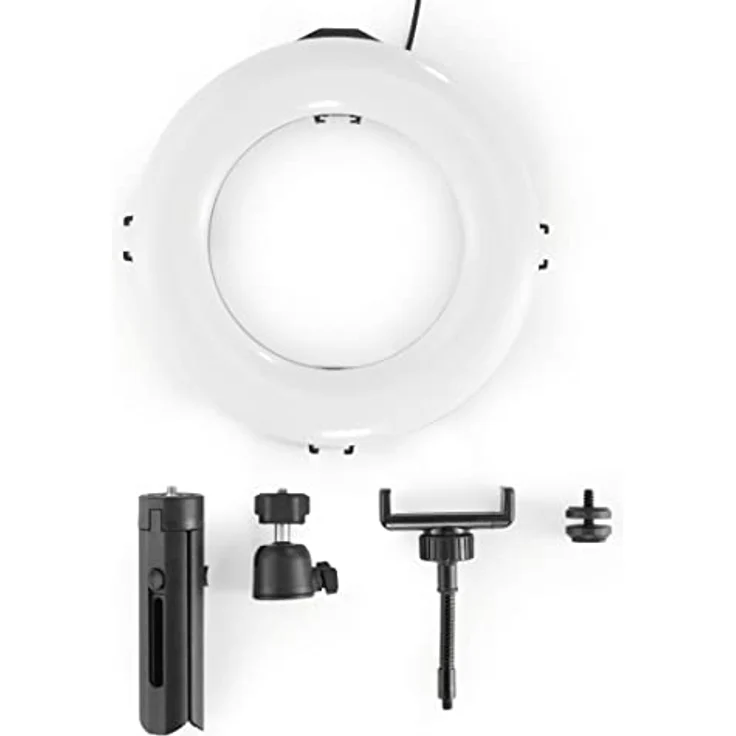Hama LED Ringleuchte SpotLight Smart 80 II, dimmbar mit Stativ und Smartphonehalterung, Schwarz, 96 LEDs, Farbtemperatur 2100K/3000K/5500K – Bild 5