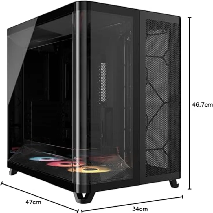Corsair AIR 5400 RS-R ARGB PC-Gehäuse, Midi Tower mit Tempered Glass, 3x 120-mm-Lüfter und RGB, schwarz – Bild 14