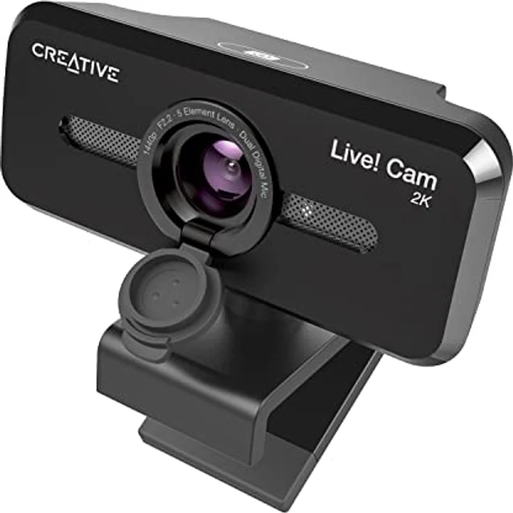 CREATIVE Live! Cam Sync V3 2K-QHD-USB-Webcam mit 4-fachem Digitalzoom und Mikrofonen, 1080p HD, bis zu 95° Sichtfeld, Objektivabdeckung, für PC Mac – Bild 1