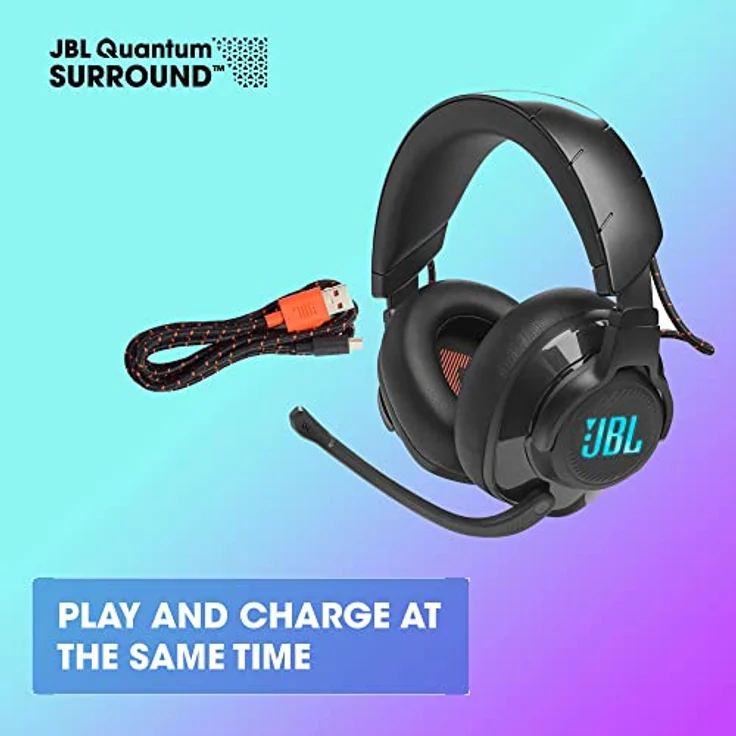 JBL Quantum 610 Wireless 2.4GHz Gaming-Headset, 50mm Treiber, 40h Akkulaufzeit, PC und Konsole kompatibel, Schwarz, Medium – Bild 5