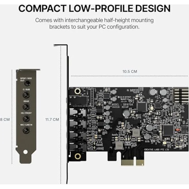 Creative Sound Blaster Audigy Fx Pro, 32-Bit Soundkarte mit 384 kHz, 7.1, PCI Express x1, 120 dB S/N – Bild 5