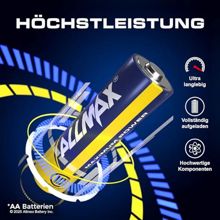 ALLMAX AA Mignon (LR6) Maximum Power Alkaline Batterien, 48 Stück – Ultra-langlebig, auslaufsicher, 10 Jahre Haltbarkeit, 1,5 V – Bild 2