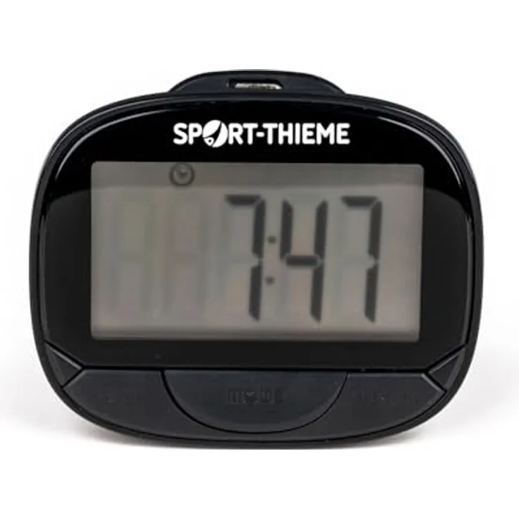 Sport-Thieme Schrittzähler 2GO, Echtzeit-Tracking von Schritten, Wegstrecke und Kalorien, kompakt und leicht, schwarz, 60x50x15 mm, batteriebetrieben, 37 g