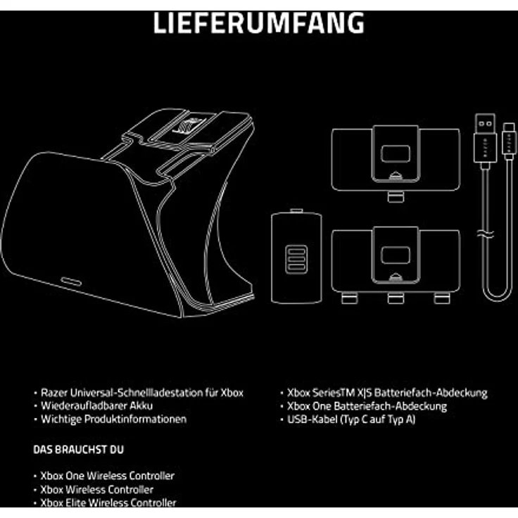 Razer Universelle Schnellladestation - Schnellladegerät für Xbox-Controller (Universelle Kompatibilität, Magnetkontaktsystem, Passend zu jedem Xbox-Controller) Electric Volt Wake – Bild 4