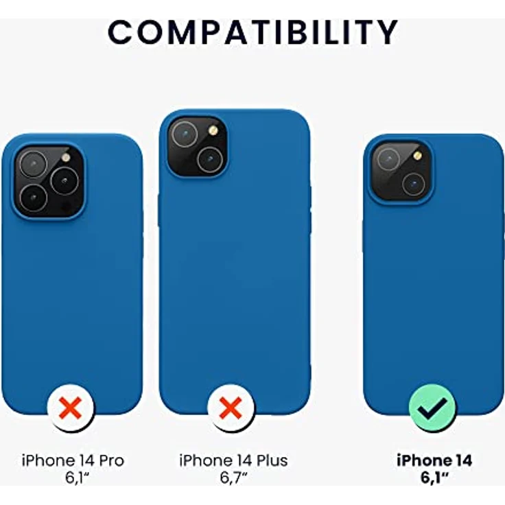 kwmobile Handyhülle für iPhone 14 - Silikon Case in Blue Reef, kabelloses Laden, stoßfest und rutschfest – Bild 2