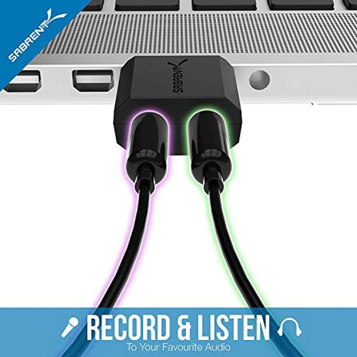 SABRENT USB auf kopfhörer | USB auf Klinke 3,5 mm | 3D Stereo USB Externe Soundkarte | Kopfhörer auf Klinke | Audio zu USB Adapter | USB soundkart konverter, for PS4, PS5, Windows und Mac (AU-MMSA) – Bild 3