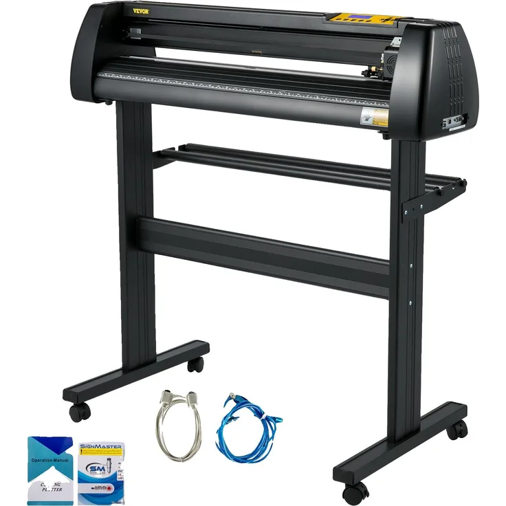 VEVOR Vinylschneider Plottermaschine 28”, Signmaster Software, 720 mm Papierzufuhr, präzise Klinge, stabiler Standfuß, Schwarz