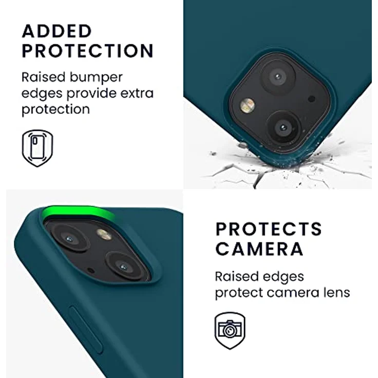 kwmobile Handyhülle für iPhone 13 mini, Silikon Case in Petrol matt, kabelloses Laden, rutschfester Grip – Bild 3