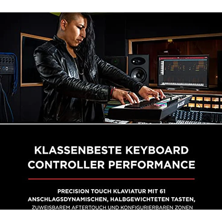 M-Audio Oxygen Pro 61 – 61-Tasten USB MIDI Keyboard Controller mit Beat Pads, MIDI-zuweisbaren Reglern, Tasten & Fadern und enthaltenem Softwarepaket – Bild 2