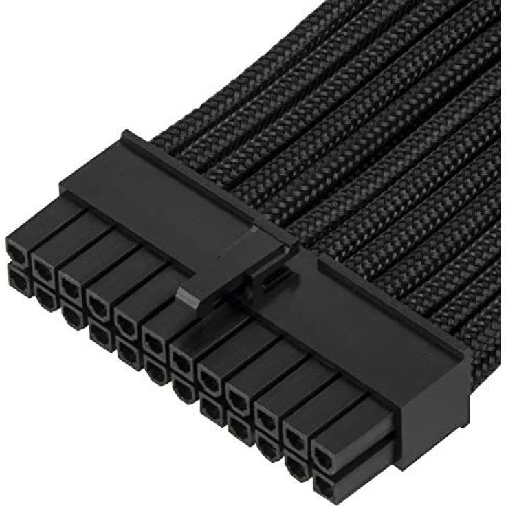 Silverstone SST-PP07E-MBB - Netzteil-Verlängerungskabel 30cm Motherboard 24pin auf 24pin, schwarz – Bild 4